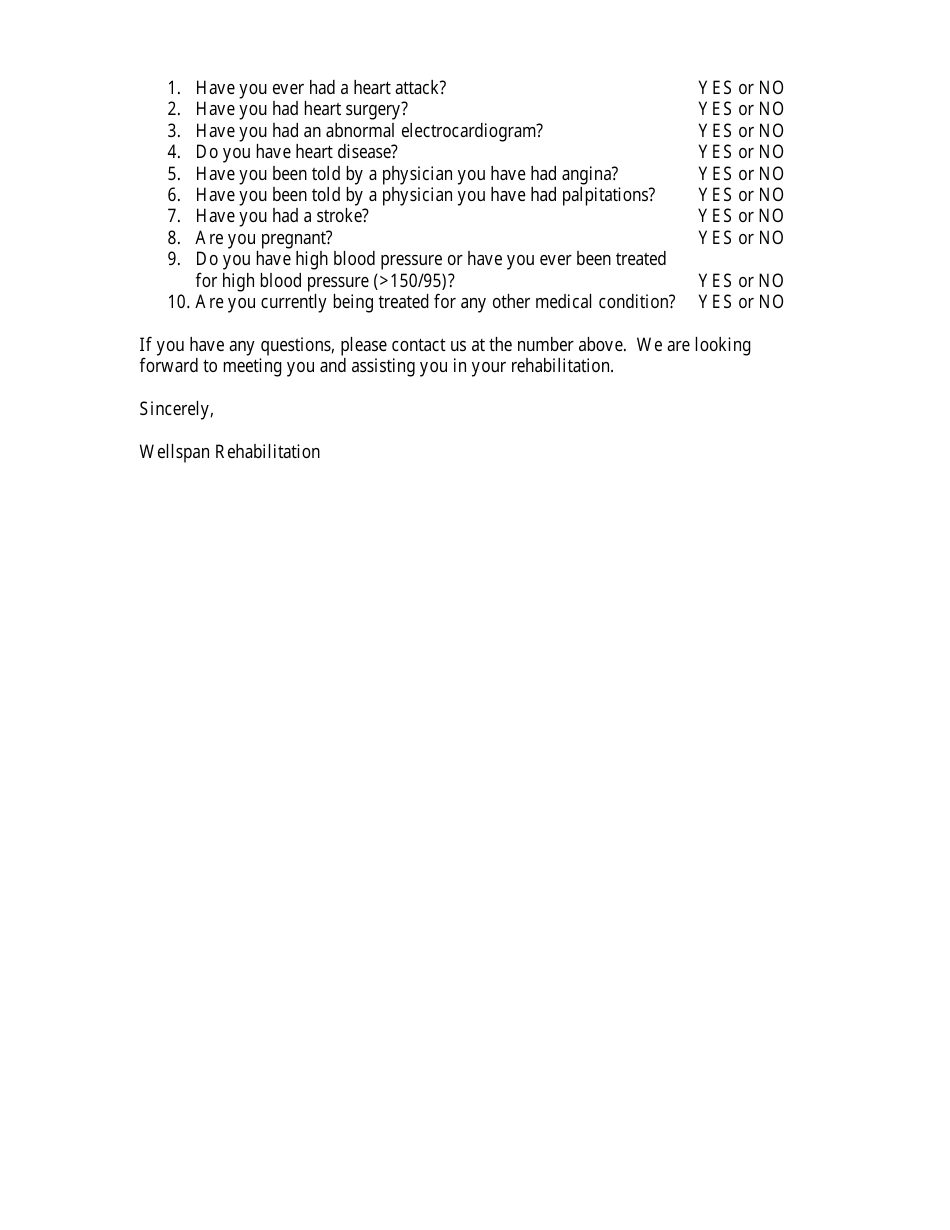 Functional Capacity Evaluation Paperwork Wellspan Rehabilitation