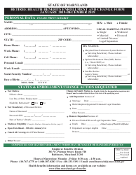 2019 Maryland Retiree Health Benefits Enrollment And Change Form Fill