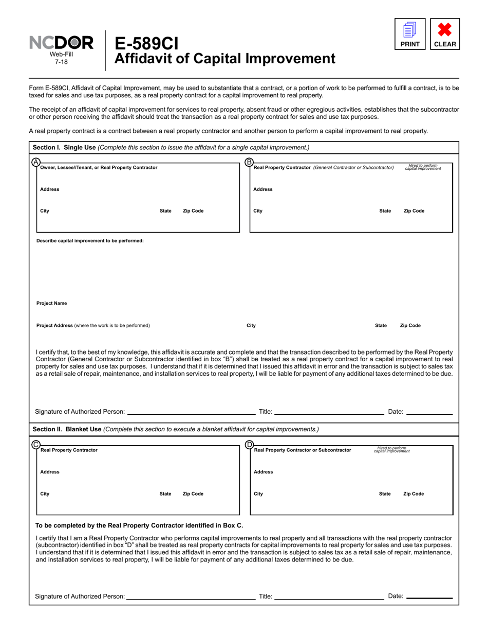 State Of North Carolina Affidavit Form Fillable Printable Forms Free