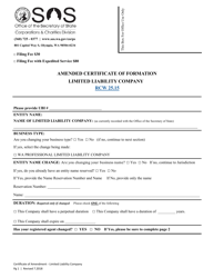 Washington Certificate Of Formation Limited Liability Company