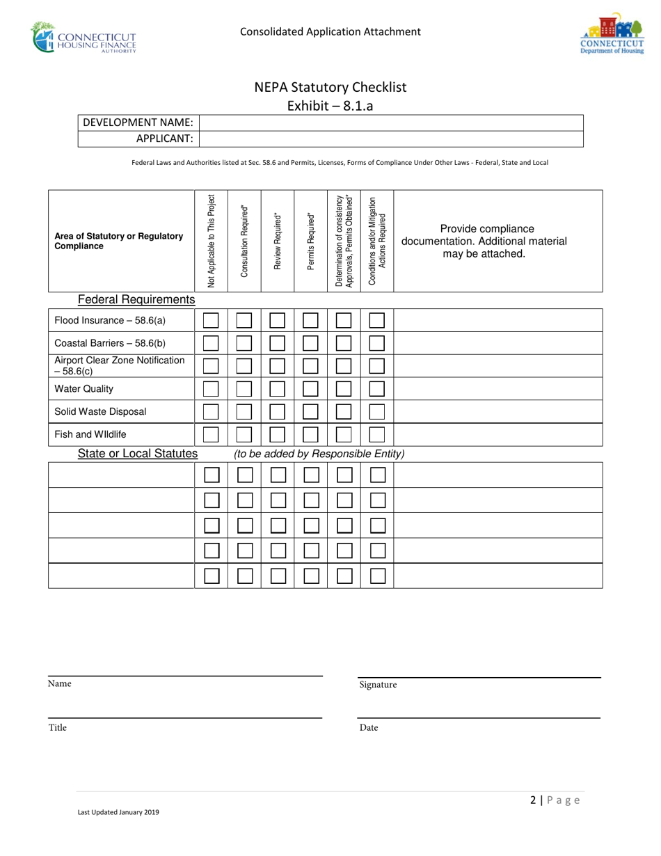 Connecticut Consolidated Application Attachment Nepa Statutory