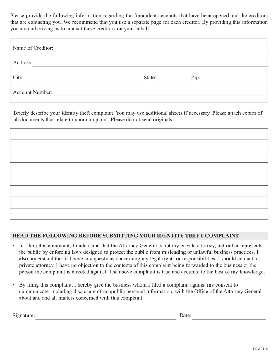 Illinois Identity Theft Complaint Form Fill Out Sign Online And