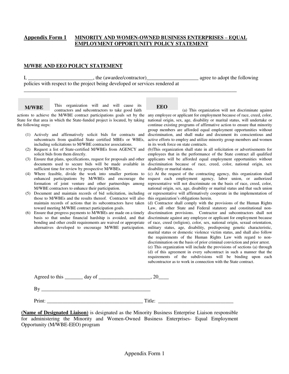 New York Minority And Women Owned Business Utilization And Service