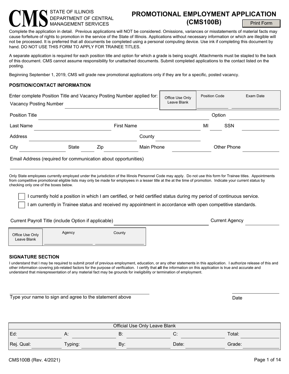 Cms 100b Form Printable Printable Forms Free Online