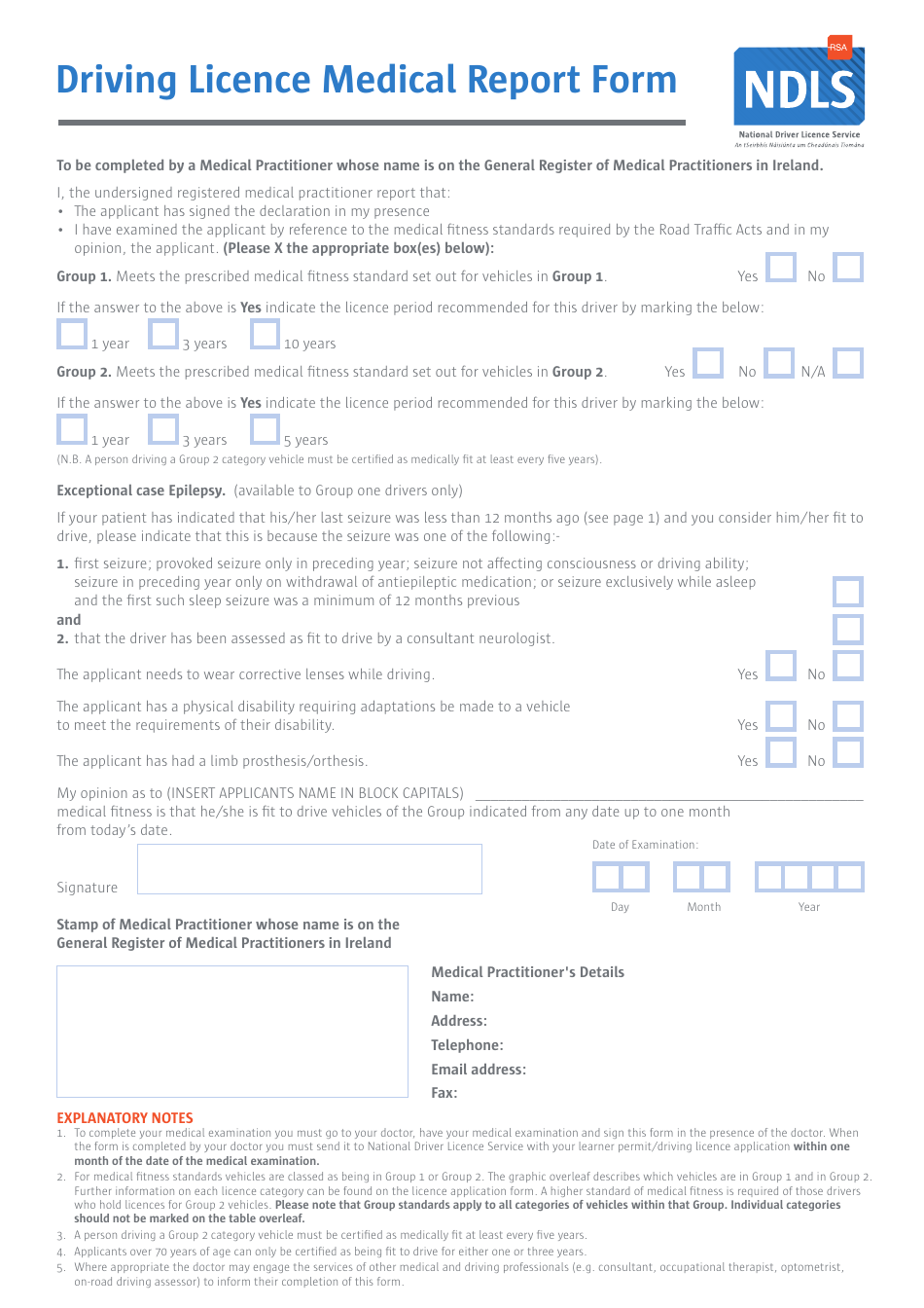 Driving Licence Medical Report Form Ndls Fill Out Sign Online And