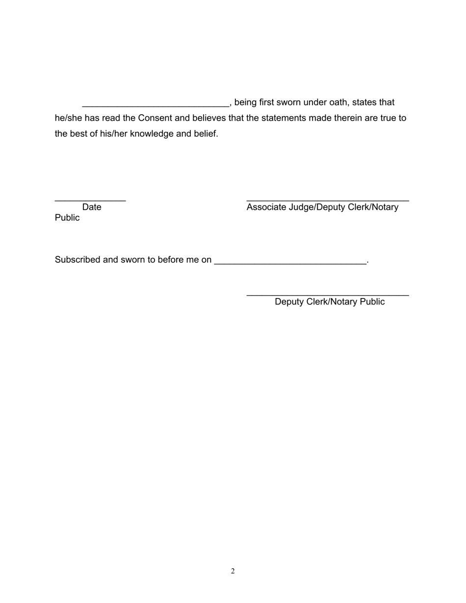 Washington D C Consent Of Biological Parent Fill Out Sign Online