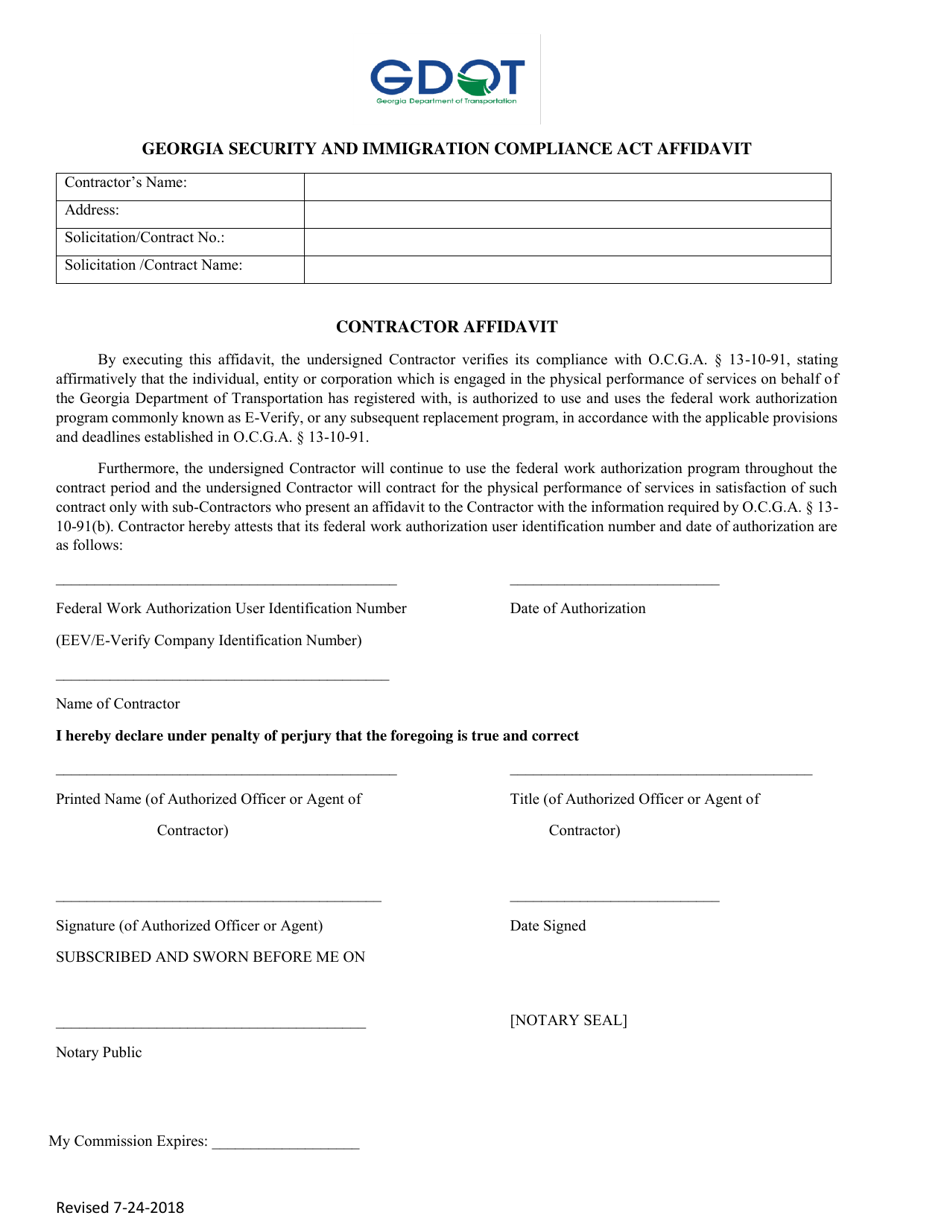 Georgia United States Georgia Security And Immigration Compliance Act