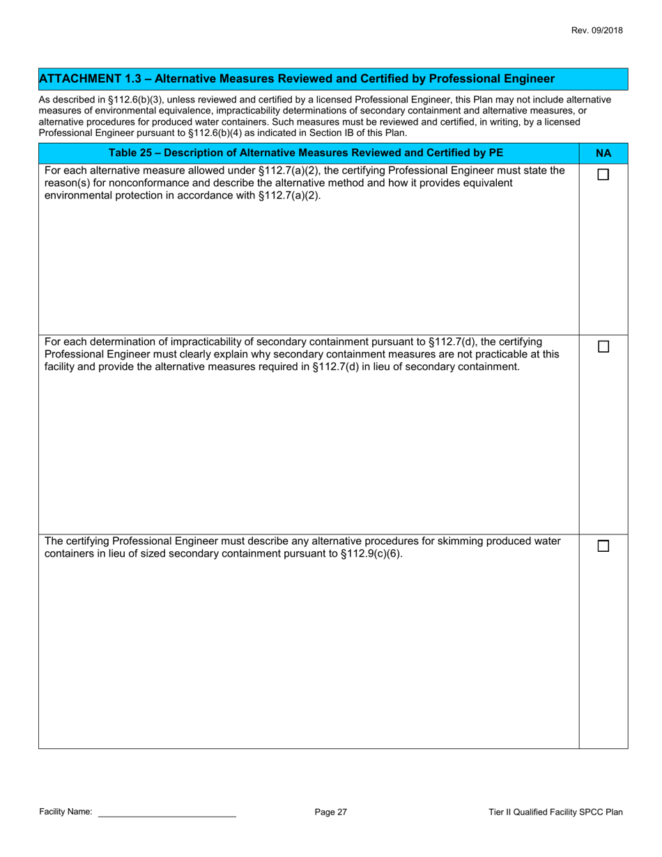 California Tier Ii Qualified Facility Spcc Plan Template Fill Out