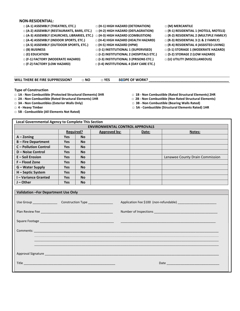 City Of Adrian Michigan Building Permit Application Fill Out Sign