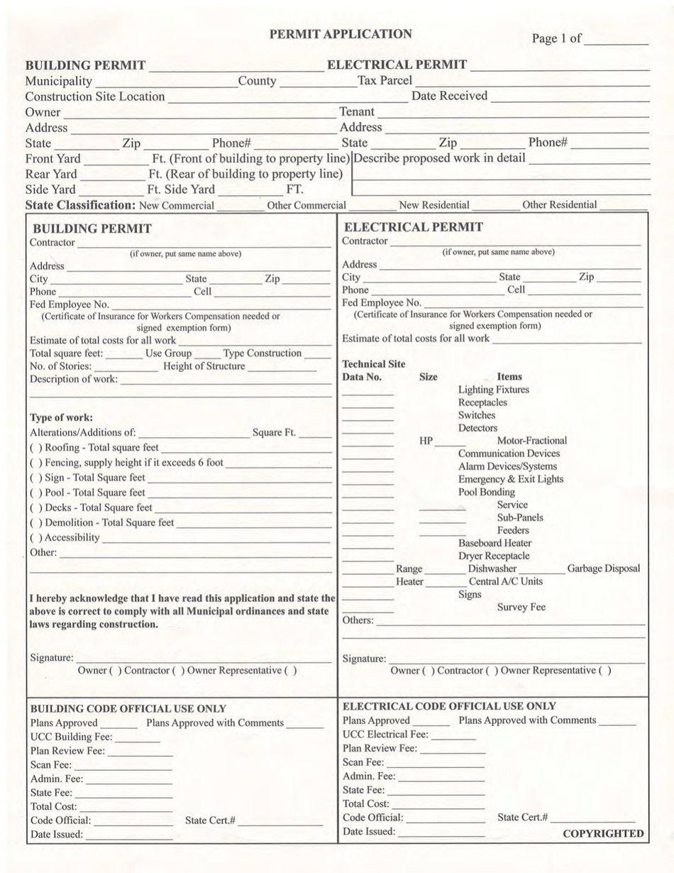 Borough Of Churchill Pennsylvania Demolition Permit Application Fill