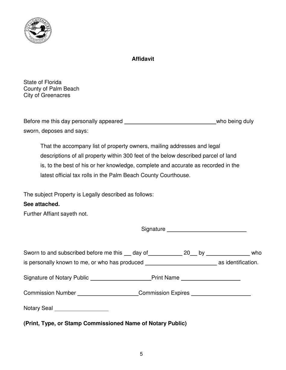 City Of Greenacres Florida Application For Annexation Fill Out Sign