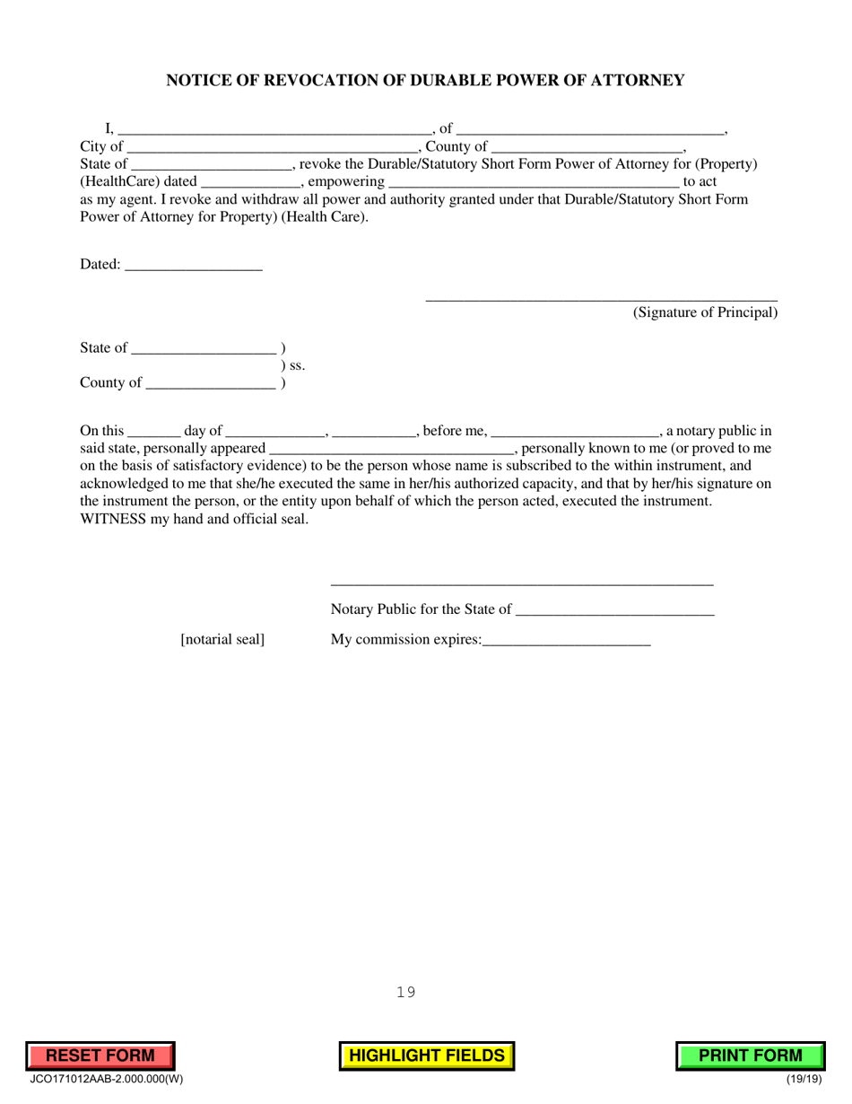 Jackson County Illinois Illinois Statutory Short Form Power Of