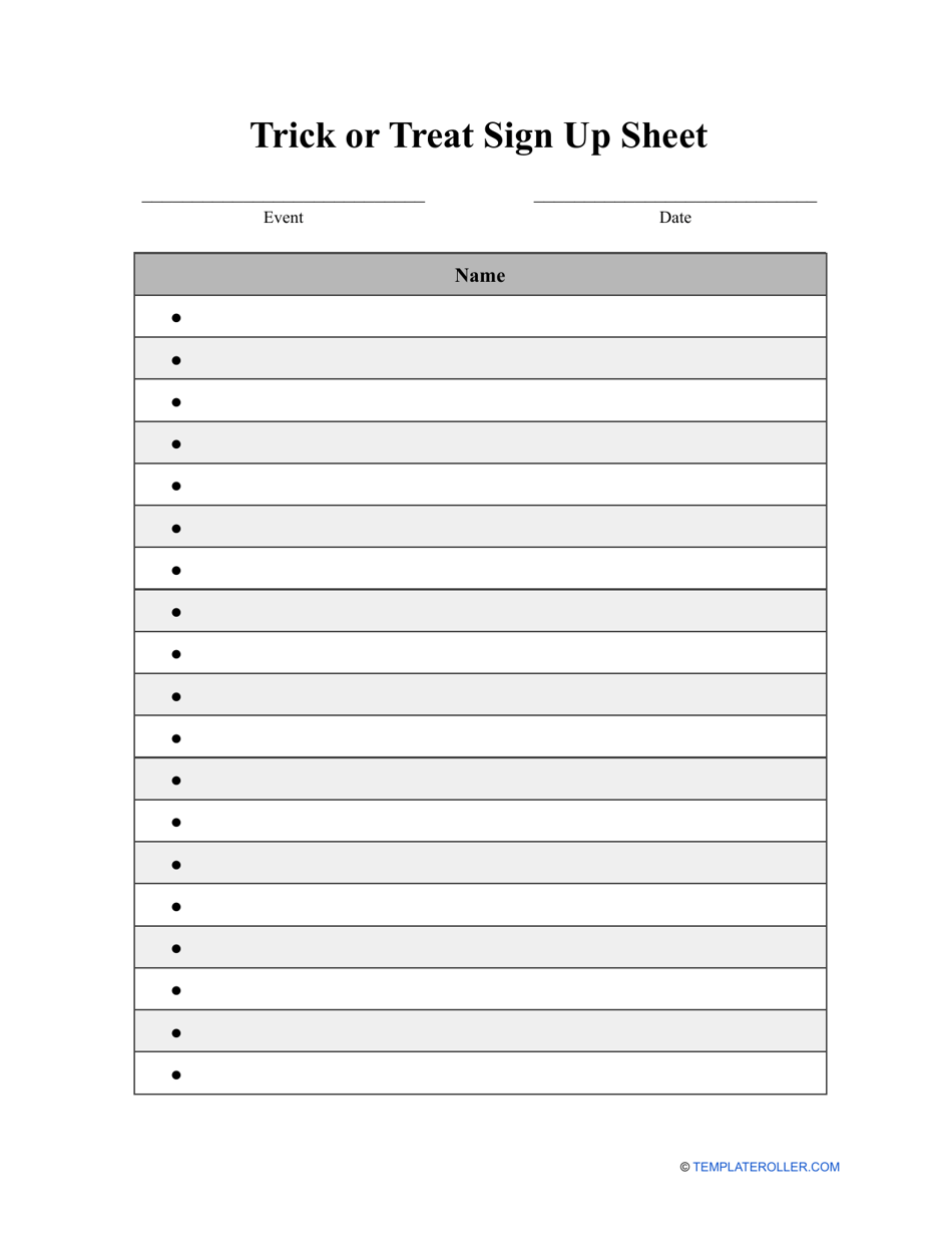 Trick Or Treat Sign Up Sheet Template Fill Out Sign Online And