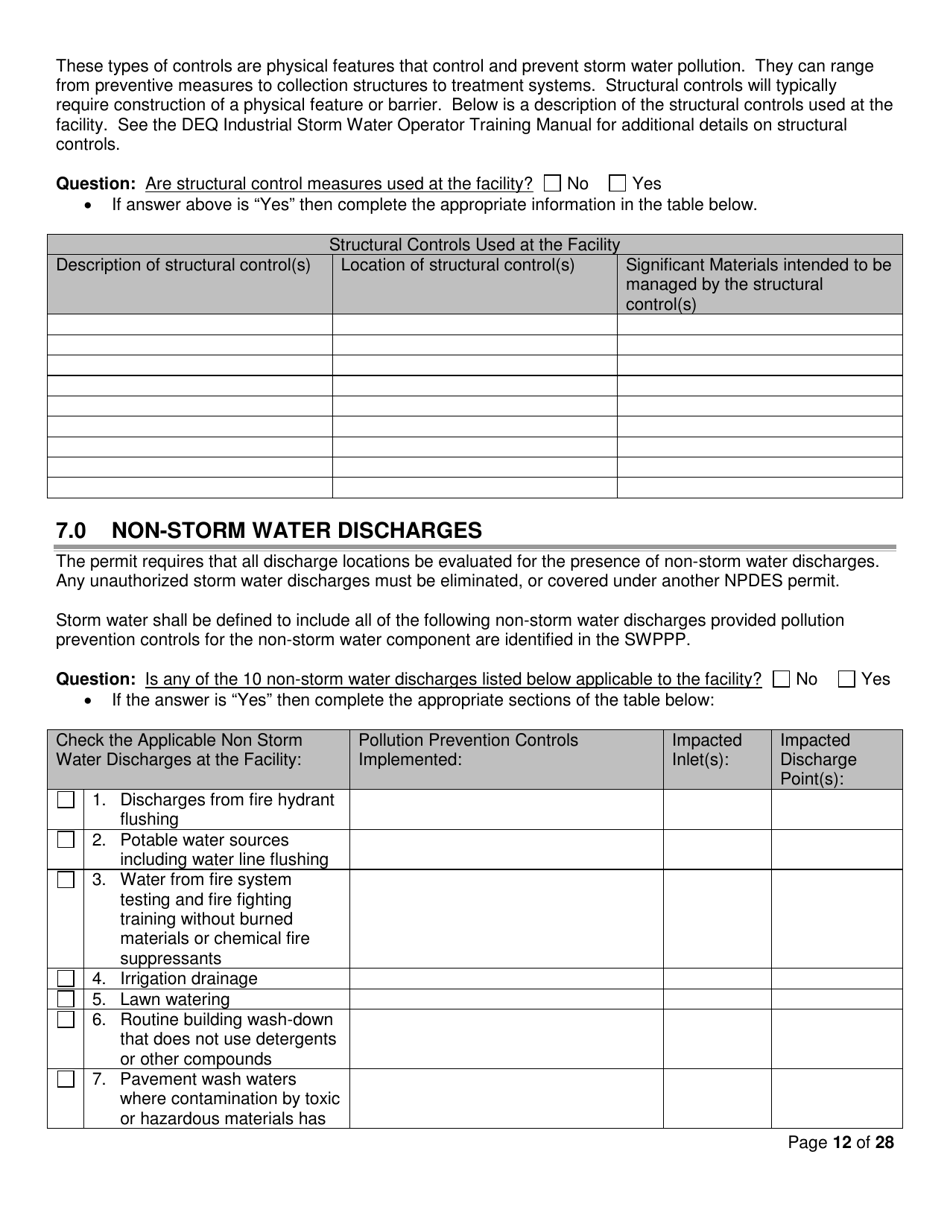 Michigan Storm Water Pollution Prevention Plan Swppp Template Fill