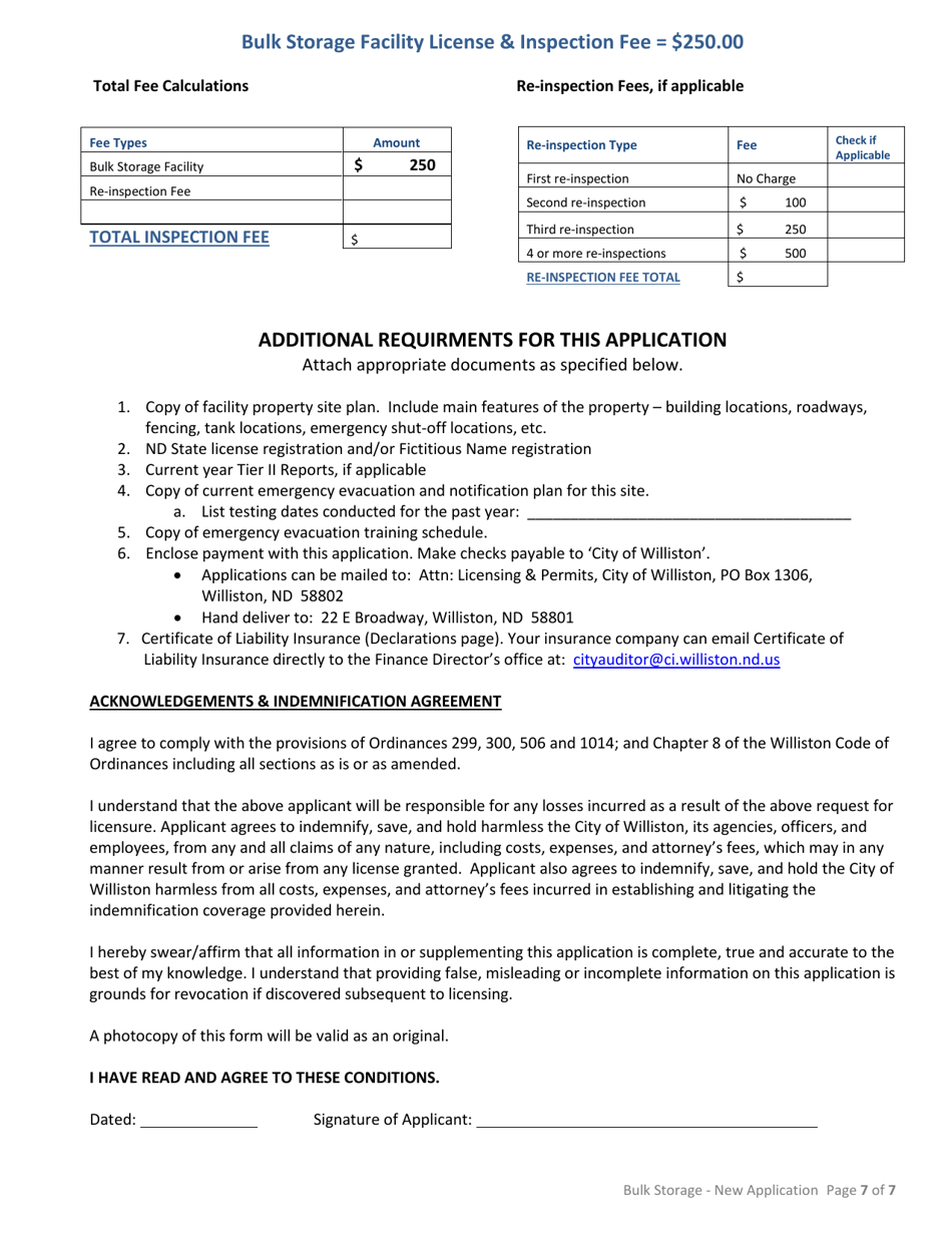 City Of Williston North Dakota Application For Business License Bulk