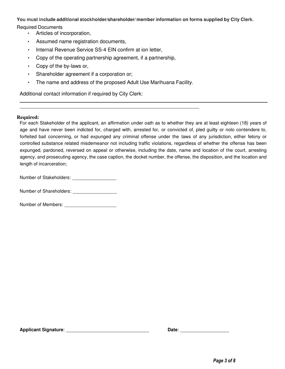 City Of Albion Michigan Application For Adult Use Marihuana Growers