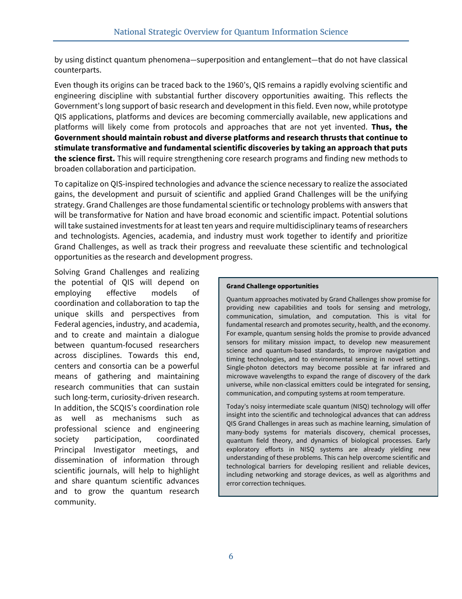 National Strategic Overview For Quantum Information Science Fill Out