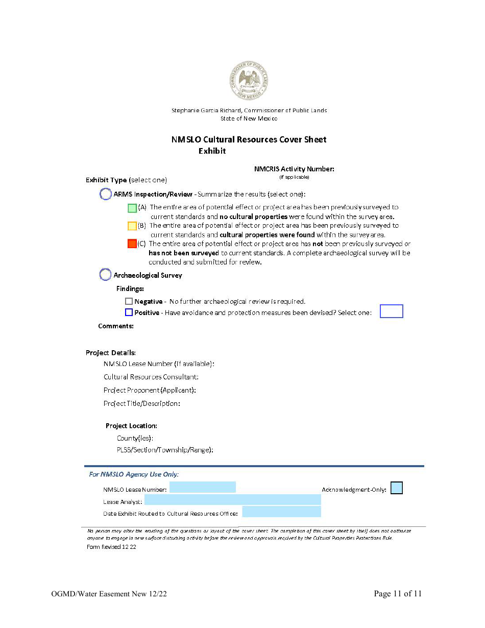 New Mexico Application For New Water Easement Fill Out Sign Online