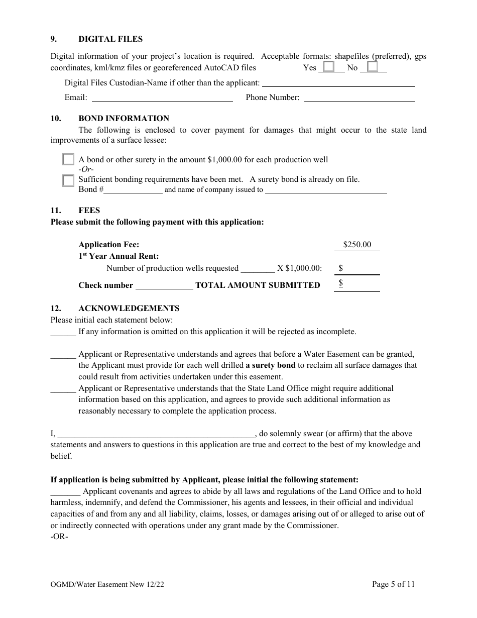 New Mexico Application For New Water Easement Fill Out Sign Online