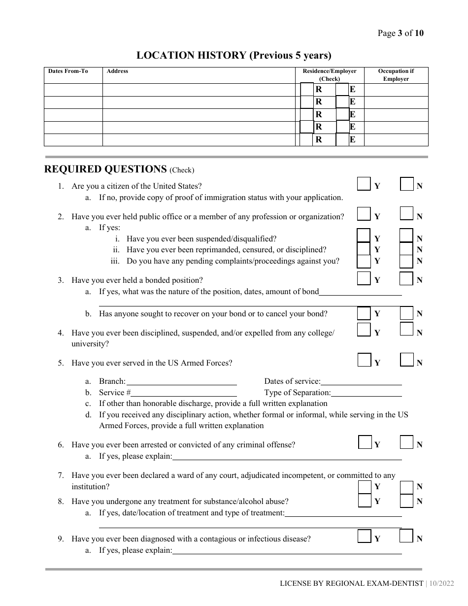 Alabama Dental License By Regional Exam Application Fill Out Sign