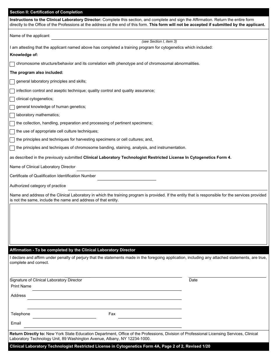 Clinical Laboratory Technologist Restricted License Form A Fill Out