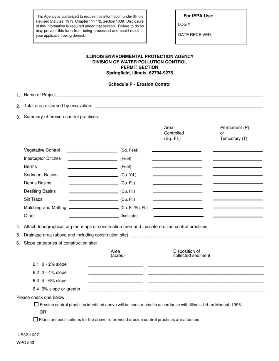 Form Il Wpc Schedule P Fill Out Sign Online And