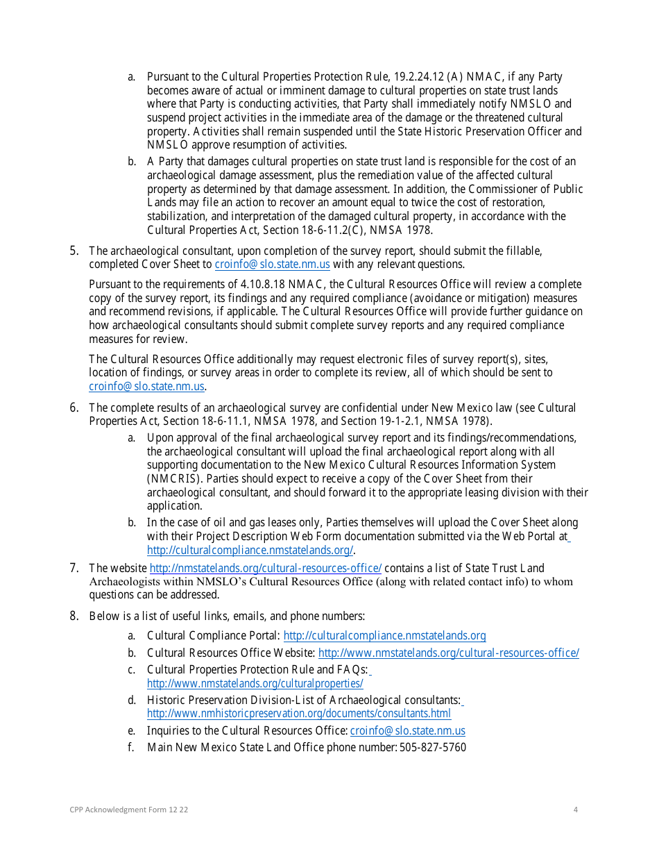 New Mexico Application For A Rule 5 19 2 5 Nmac Reclamation Special