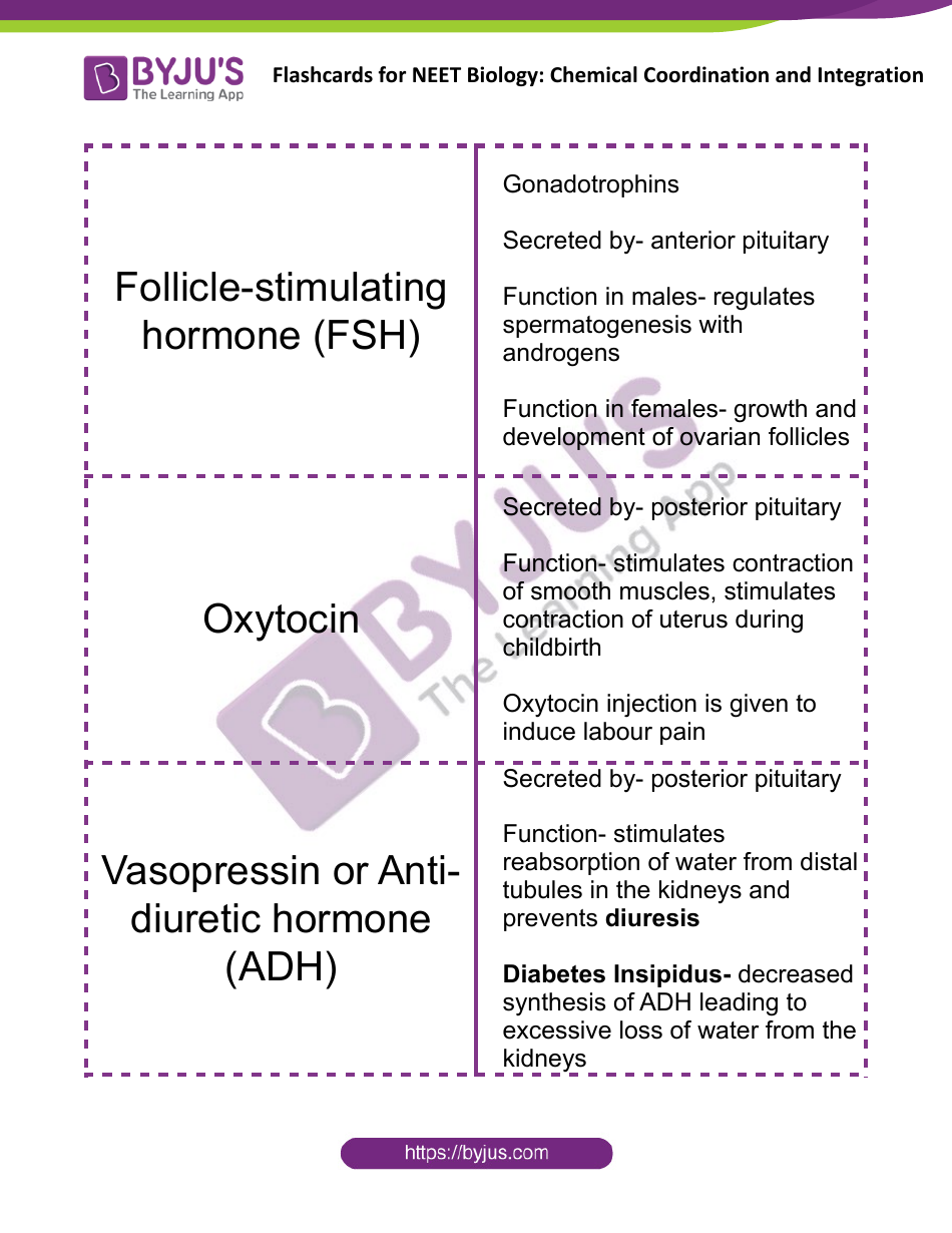 Neet Biology Flashcards Chemical Coordination And Integration