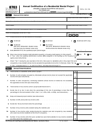 Document preview: IRS Form 8703 Annual Certification of a Residential Rental Project