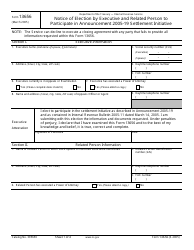 IRS Form 13656 Notice of Election by Executive and Related Person to Participate in Announcement 2005-19 Settlement Initiative