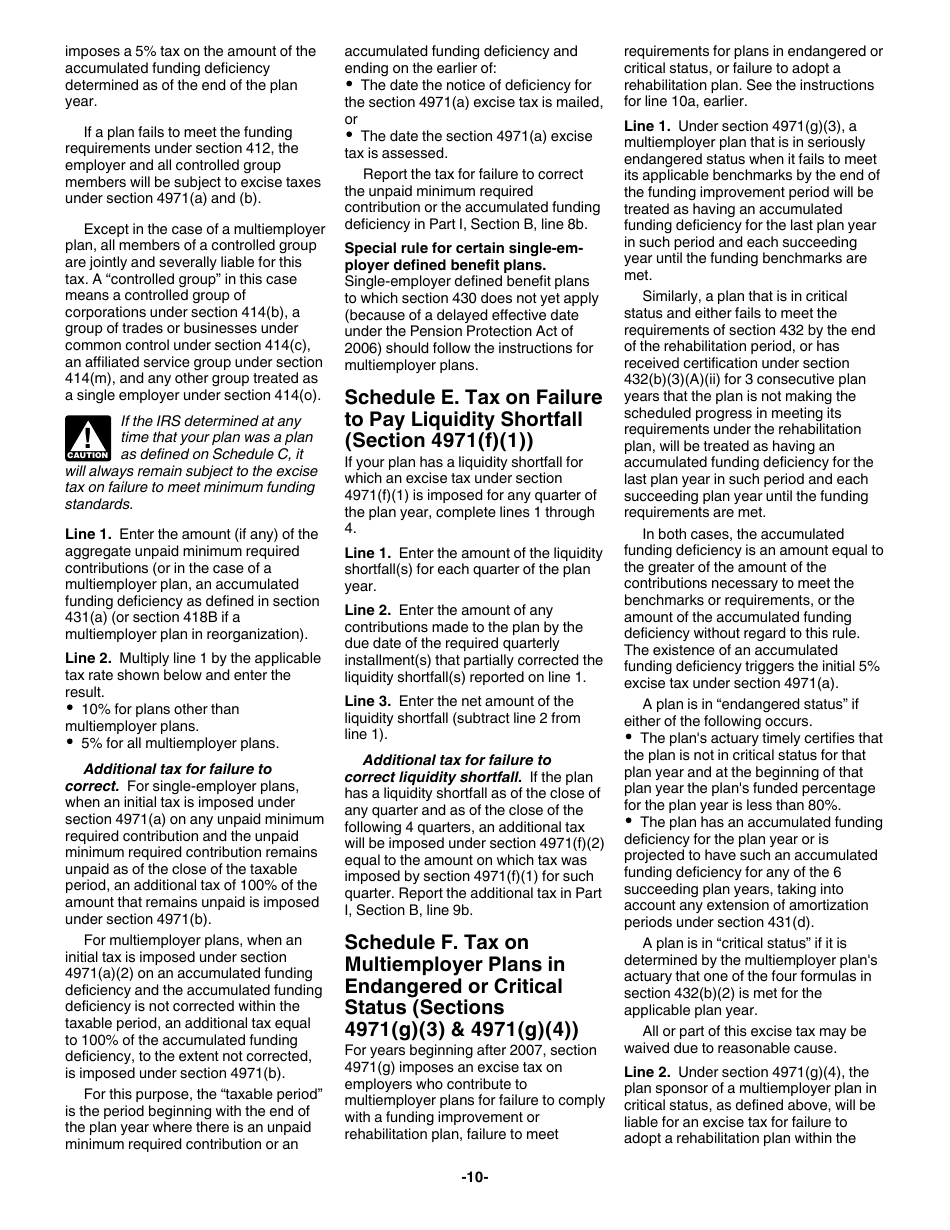 Instructions for IRS Form 5330 Return of Excise Taxes Related to Employee Benefit Plans, Page 10