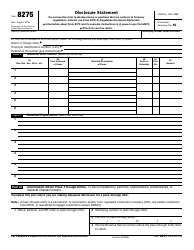 IRS Form 8275 Disclosure Statement