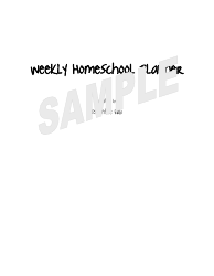 Sample Weekly Homeschool Planner, Page 2