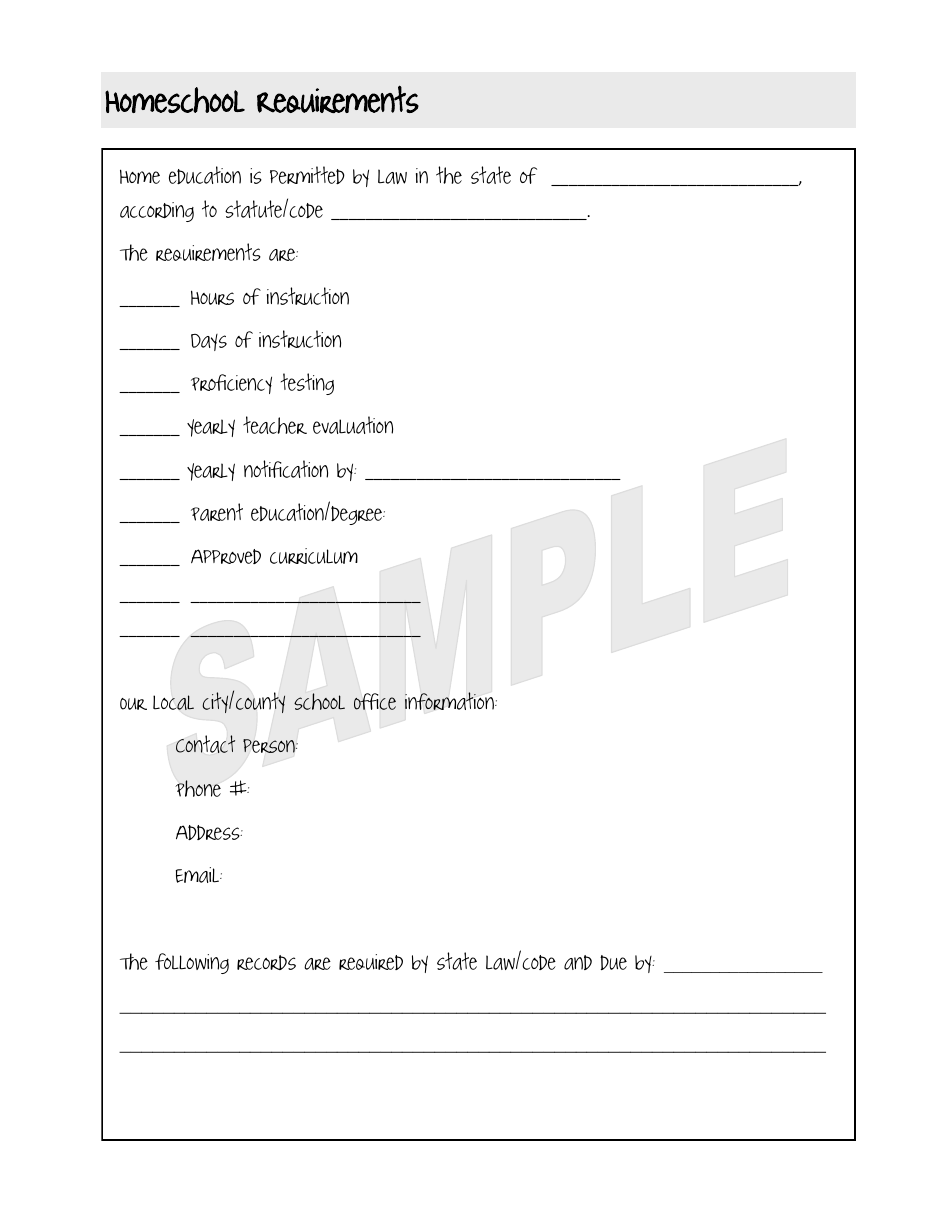 Sample Weekly Homeschool Planner, Page 7