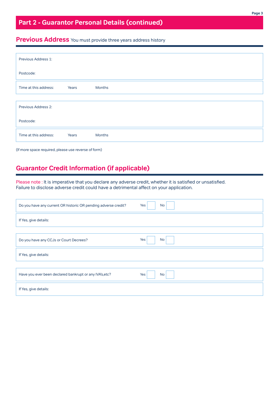 Guarantor Application Form - Mcdonald Property Rentals - United Kingdom, Page 3