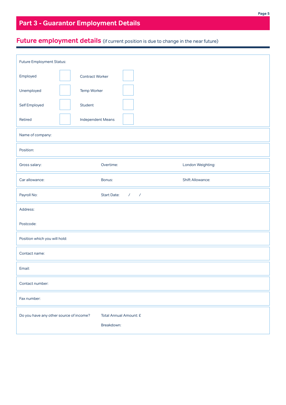 Guarantor Application Form - Mcdonald Property Rentals - United Kingdom, Page 5