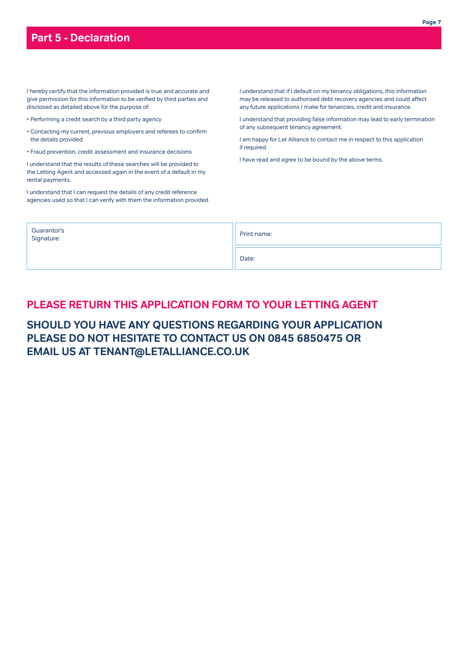 Guarantor Application Form - Mcdonald Property Rentals - United Kingdom, Page 7