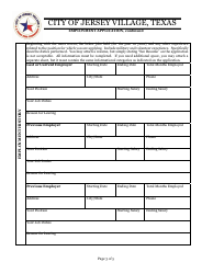 Employment Application Packet - City of Jersey Village, Texas, Page 3