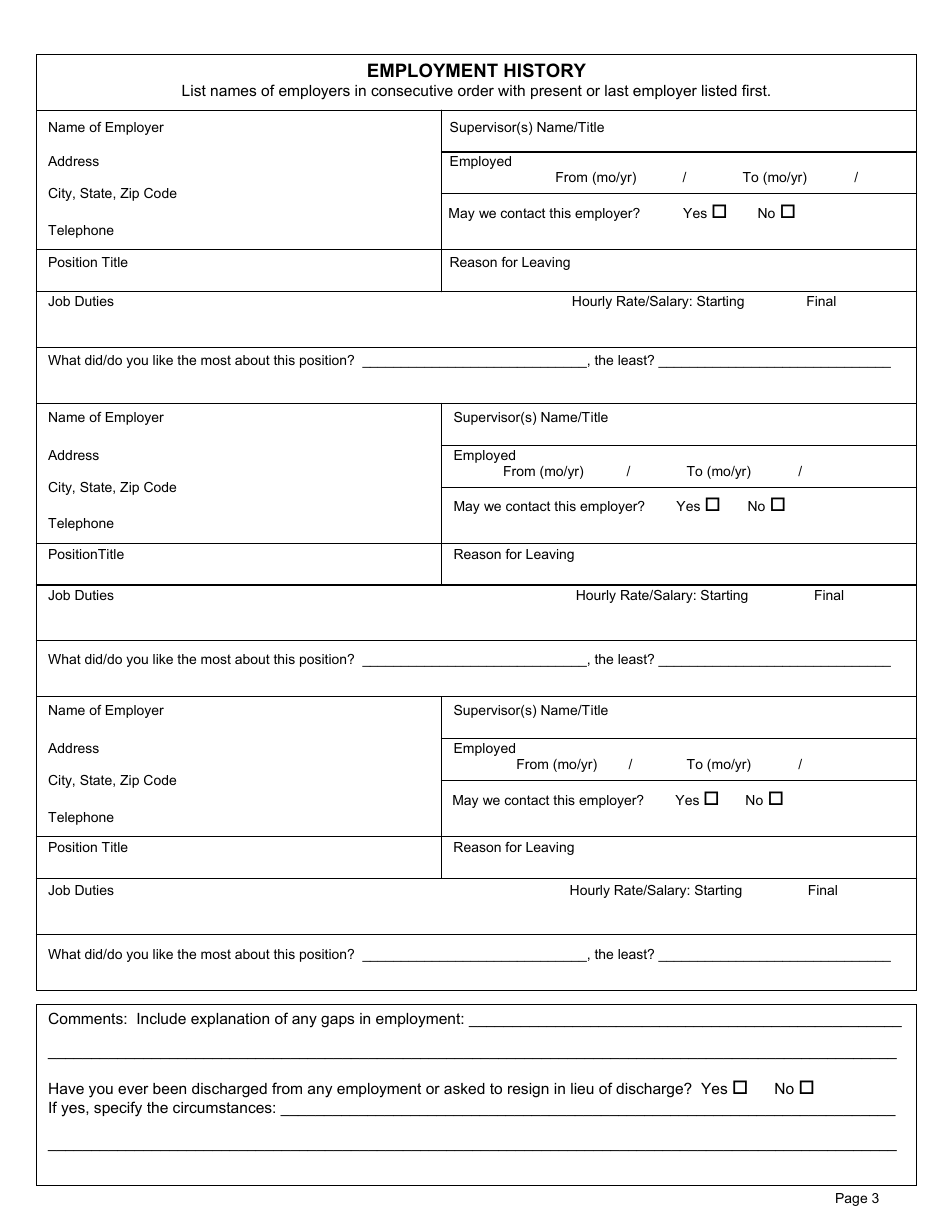 City of Palestine, Texas Employment Application Form - Fill Out, Sign ...