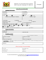 &quot;Nigerien Visa Application Form - Embassy of the Republique of Niger&quot; - Washington, D.C.