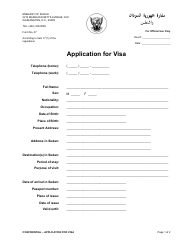 Sudan Visa Application Form - Embassy of Sudan - Washington, D.C.