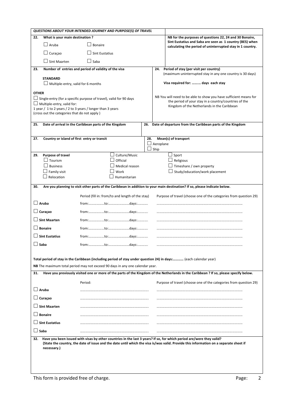 Dutch Caribbean Visa Application Form Fill Out Sign Online And Download Pdf Templateroller 1934