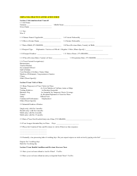 Document preview: China Visa Practice Application Form - China