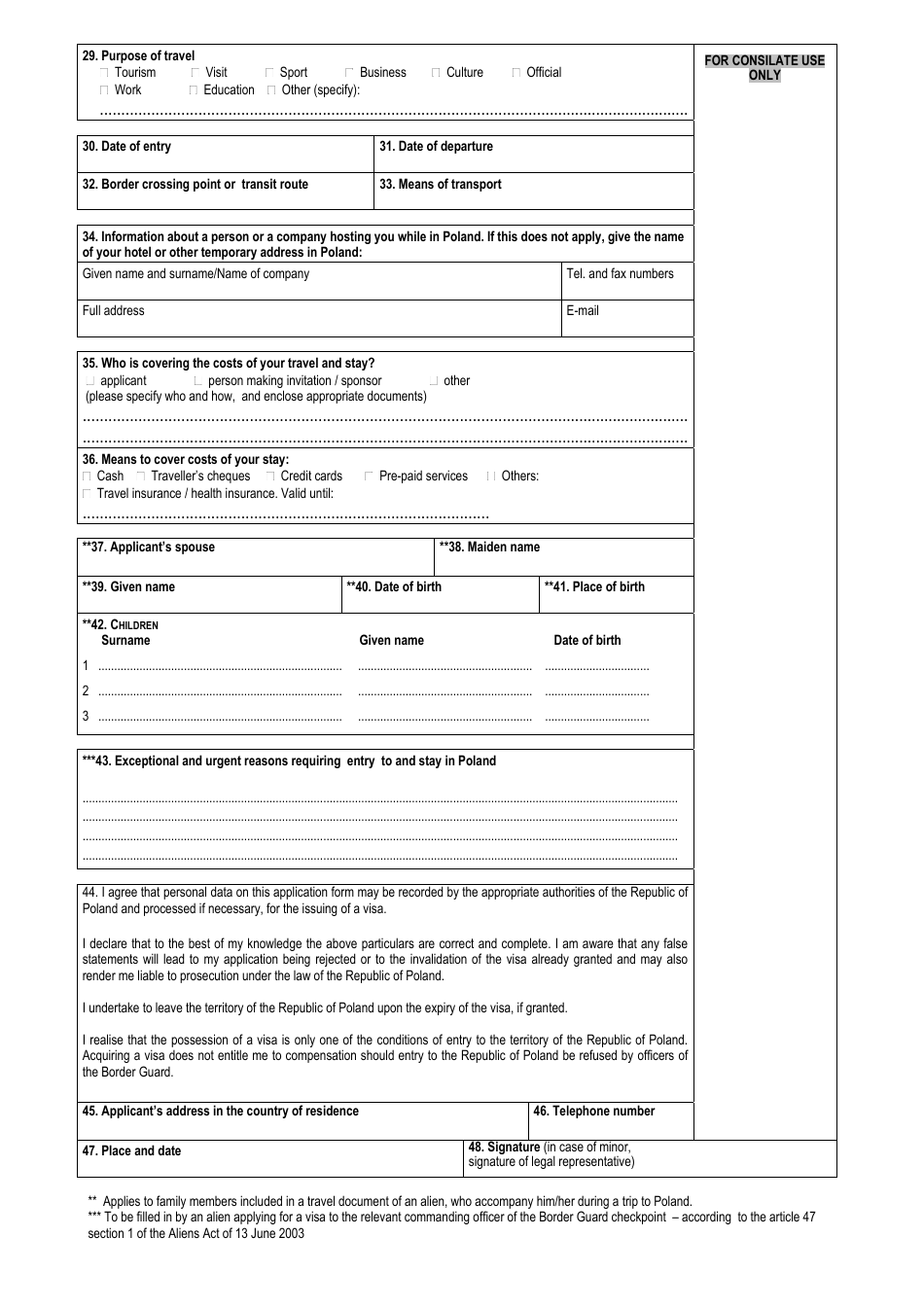 Poland Schengen Visa Application Form - Fill Out, Sign Online and ...