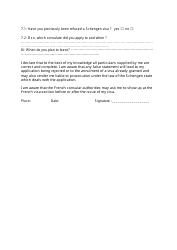 Complementary Questionnaire for a Schengen Visa Application - the Consulate General of France in Lagos - Lagos, Nigeria, Page 4