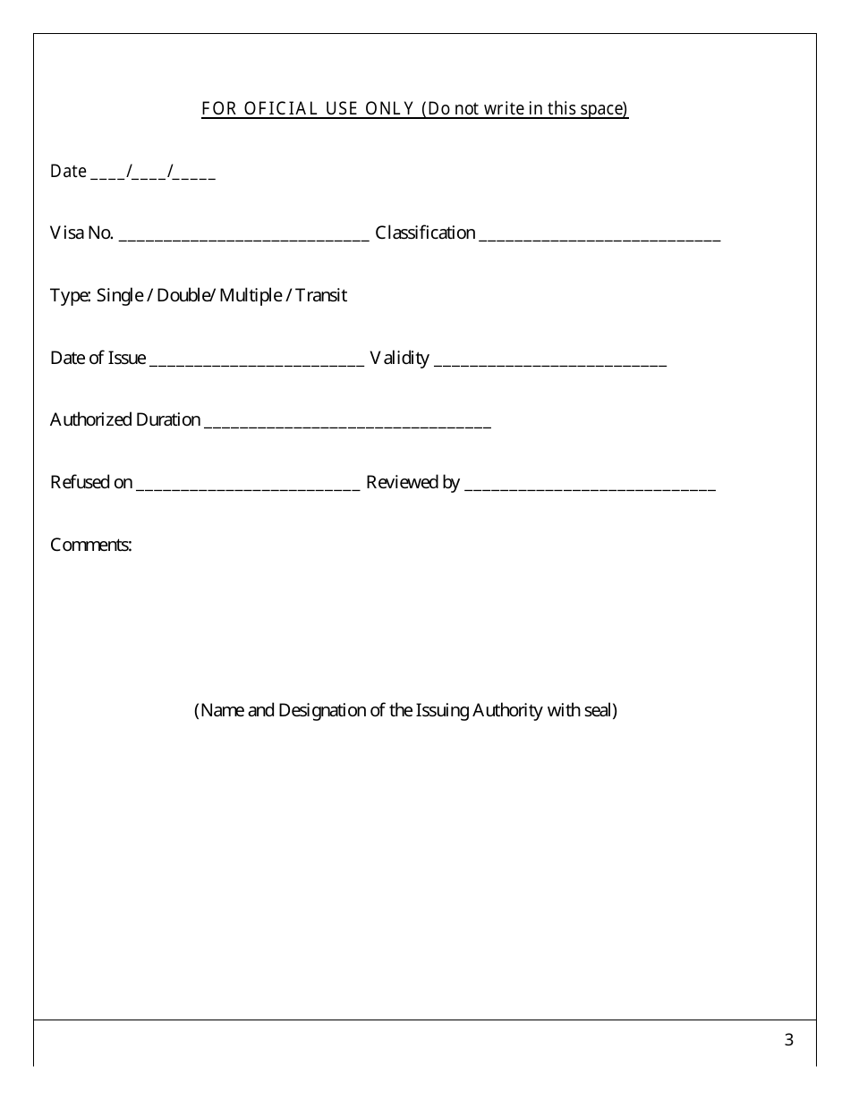 Bangladesh Travel Visa Application Form - Embassy of the Peoples Republic of Bangladesh - Brasilia, Federal District, Brazil, Page 3