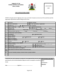Nigerian Visa Application Form - Embassy of the Federal Republic of Nigeria - Seoul, North Korea, Page 3