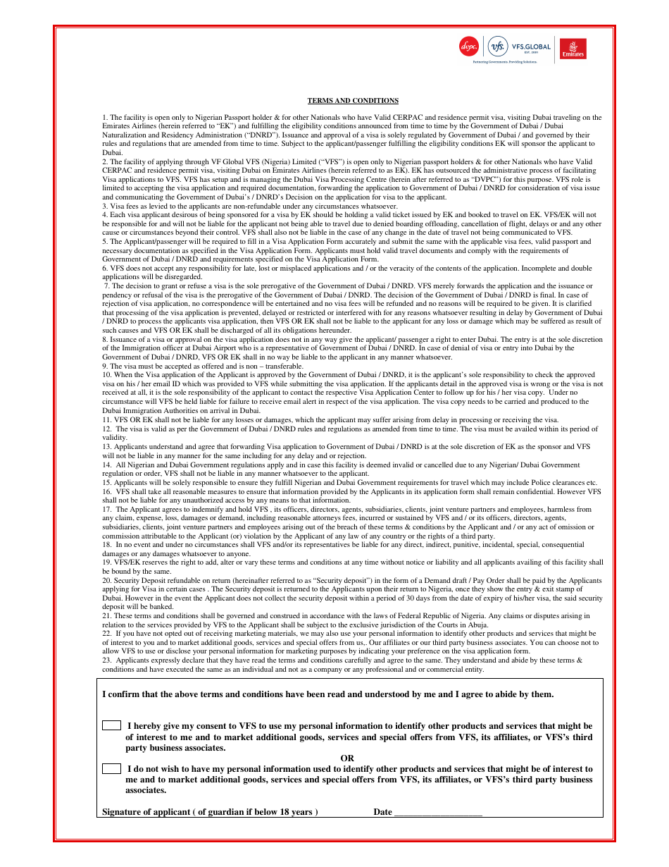 Dubai Visa Application Form - United Arab Emirates Embassy - Federal Capital Territory, Nigeria, Page 3