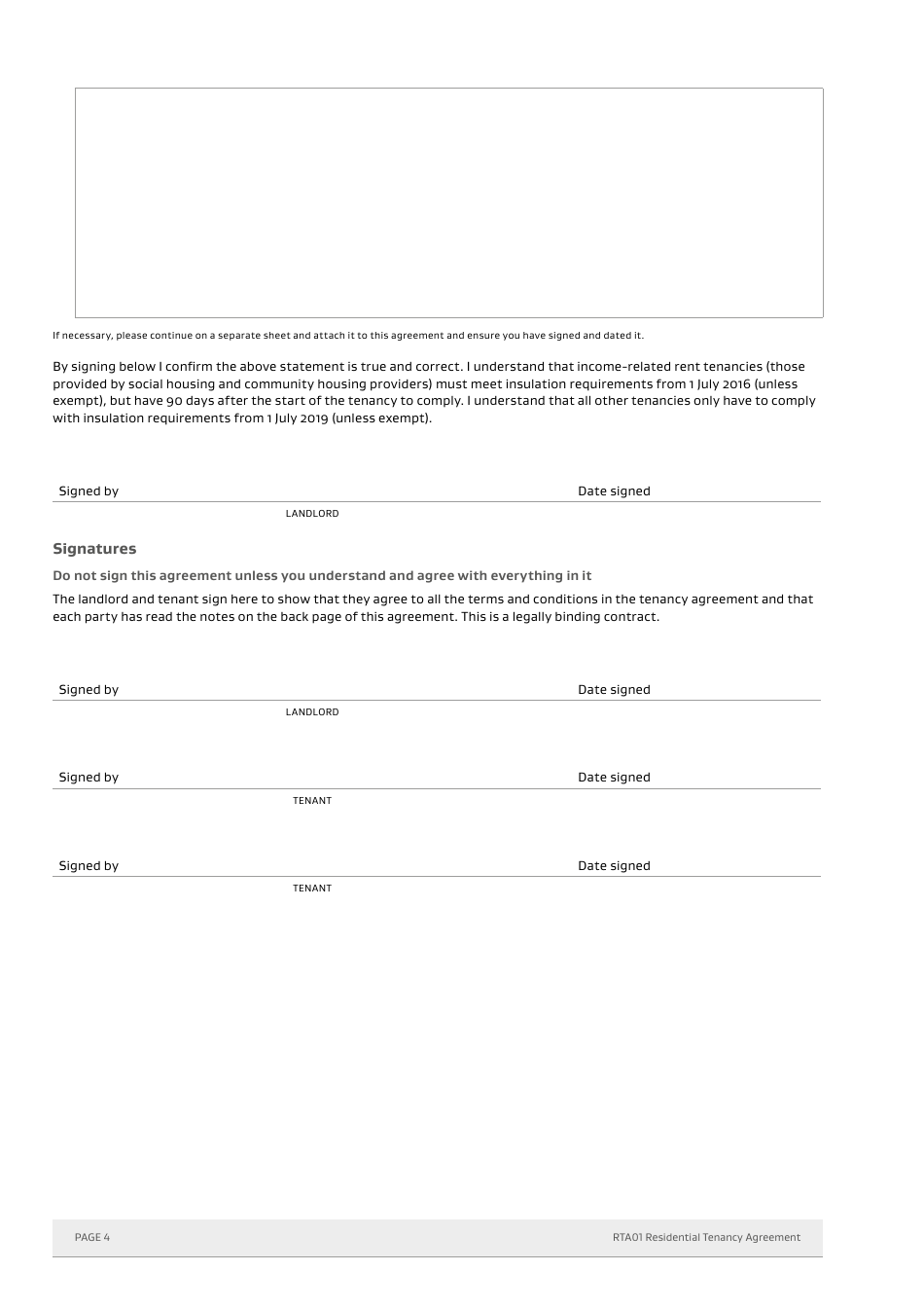 Form 01 Residential Tenancy Agreement - New Zealand, Page 4