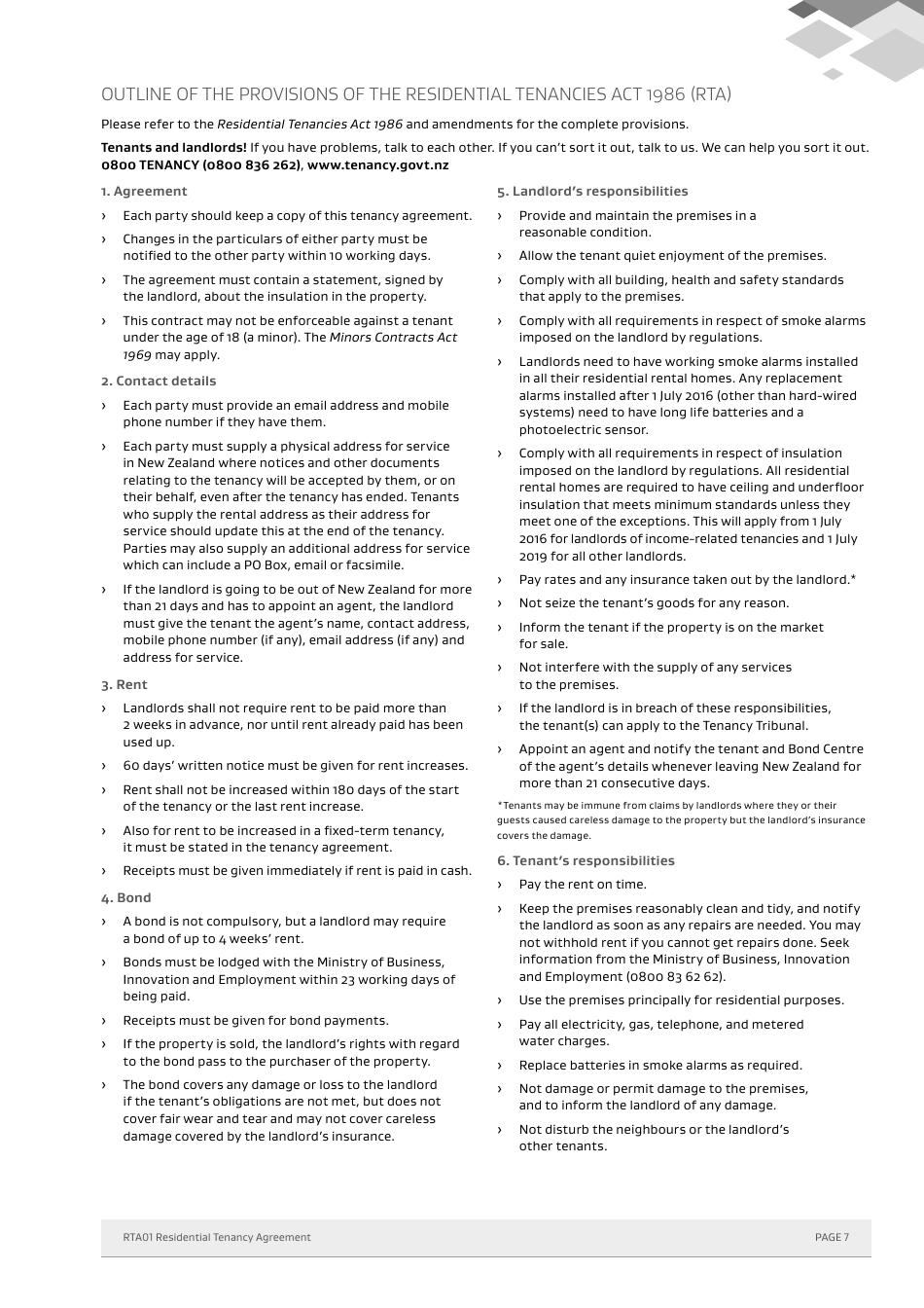 Form 01 Residential Tenancy Agreement - New Zealand, Page 7